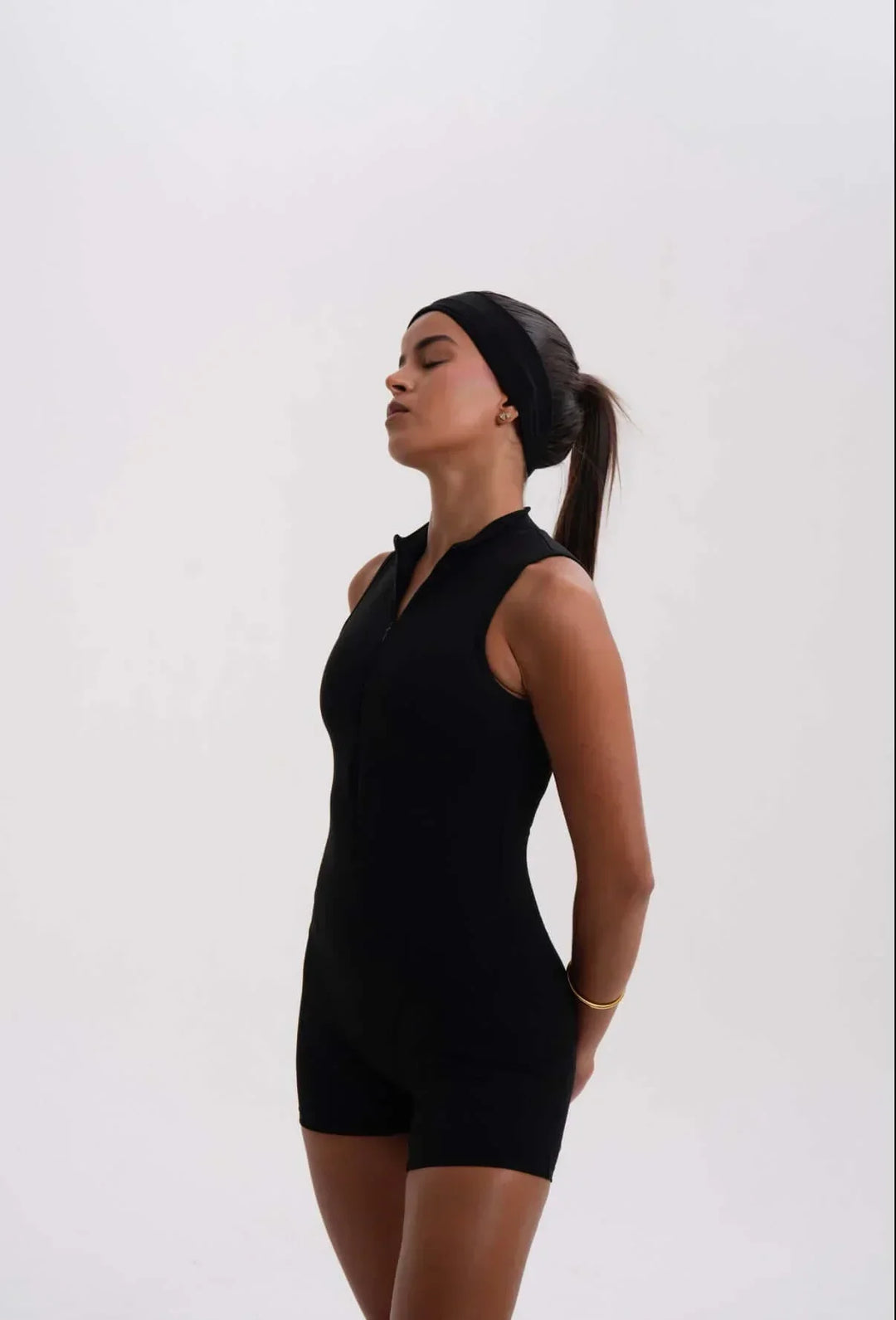 Belle Sleeveless Romper Black - Kitty Activewear