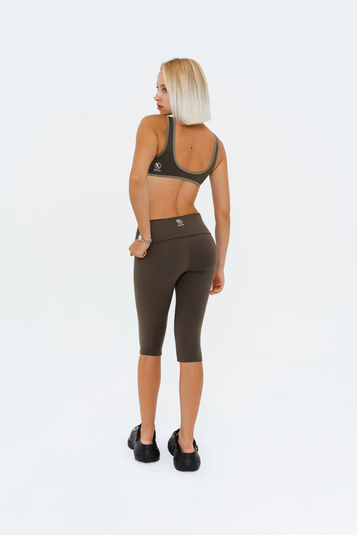 Contrast Foldover Capri Leggings Kitty Activewear