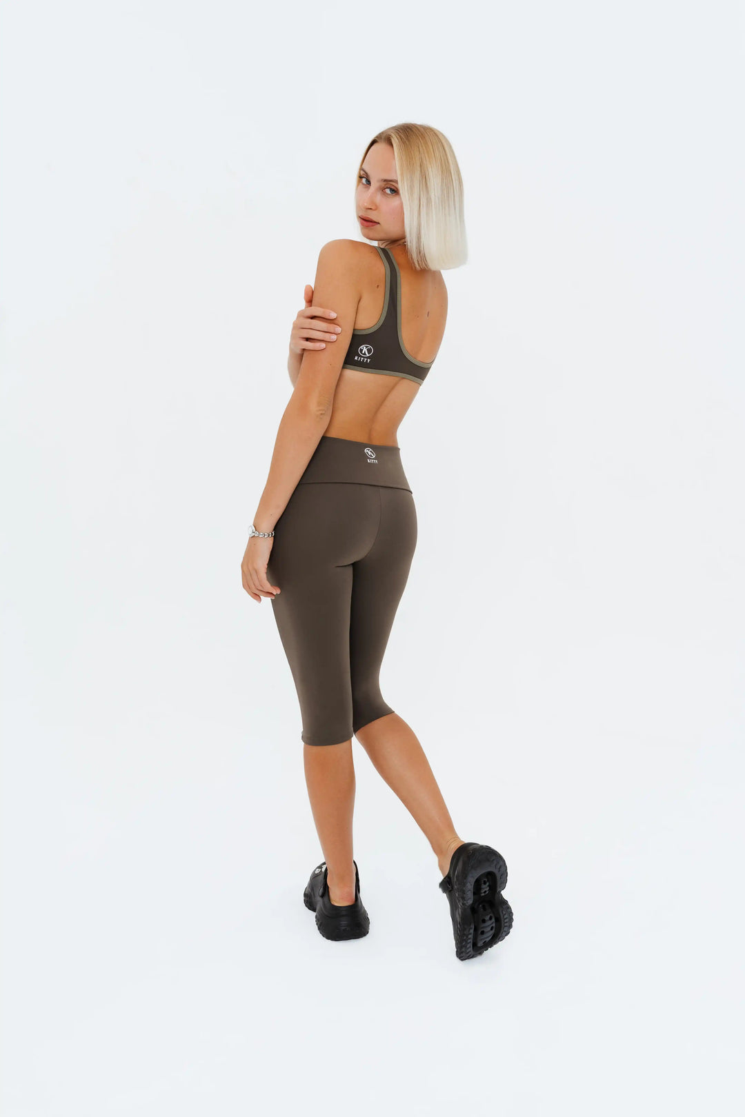 Contrast Foldover Capri Leggings Kitty Activewear