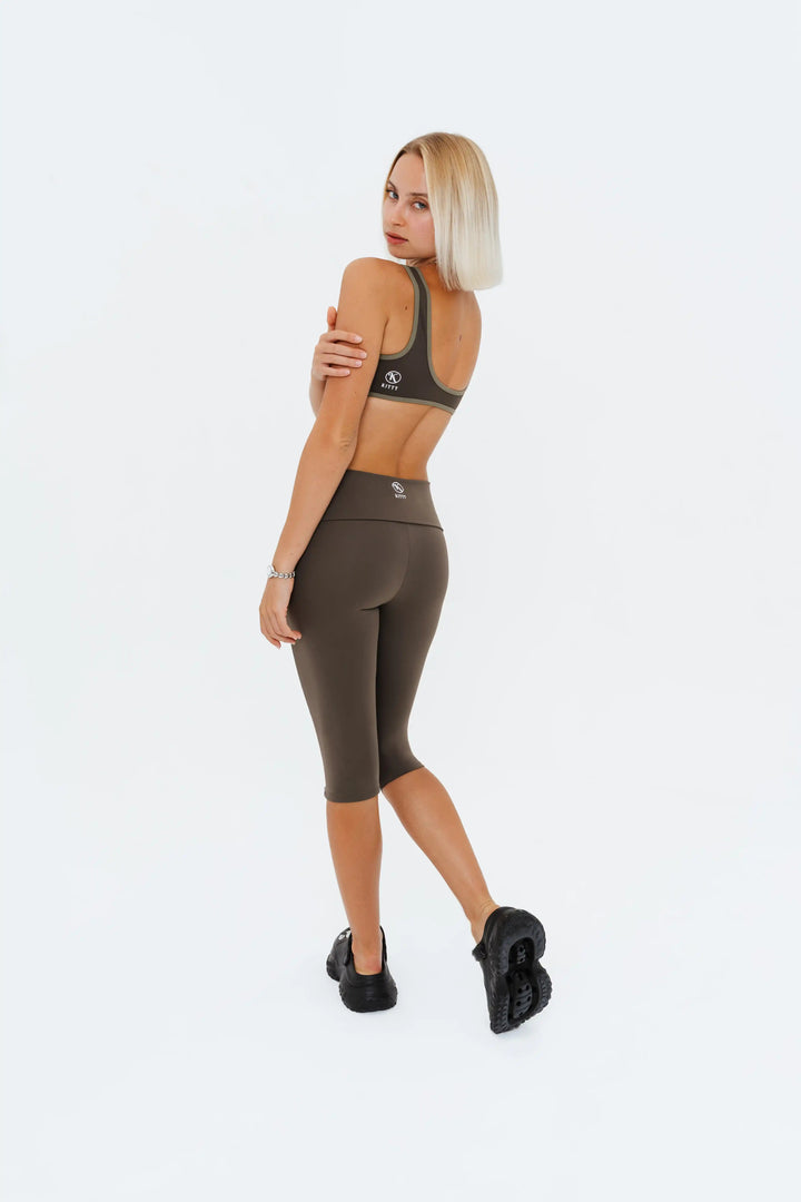 Contrast Foldover Capri Leggings Kitty Activewear