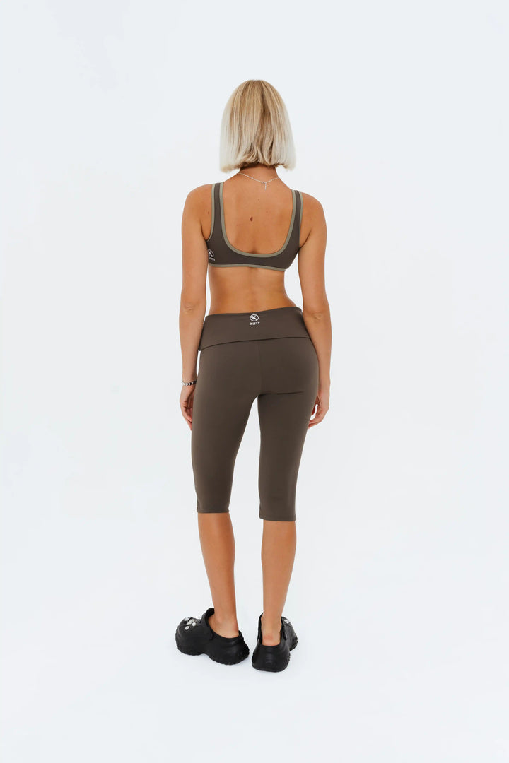Contrast Foldover Capri Leggings Kitty Activewear