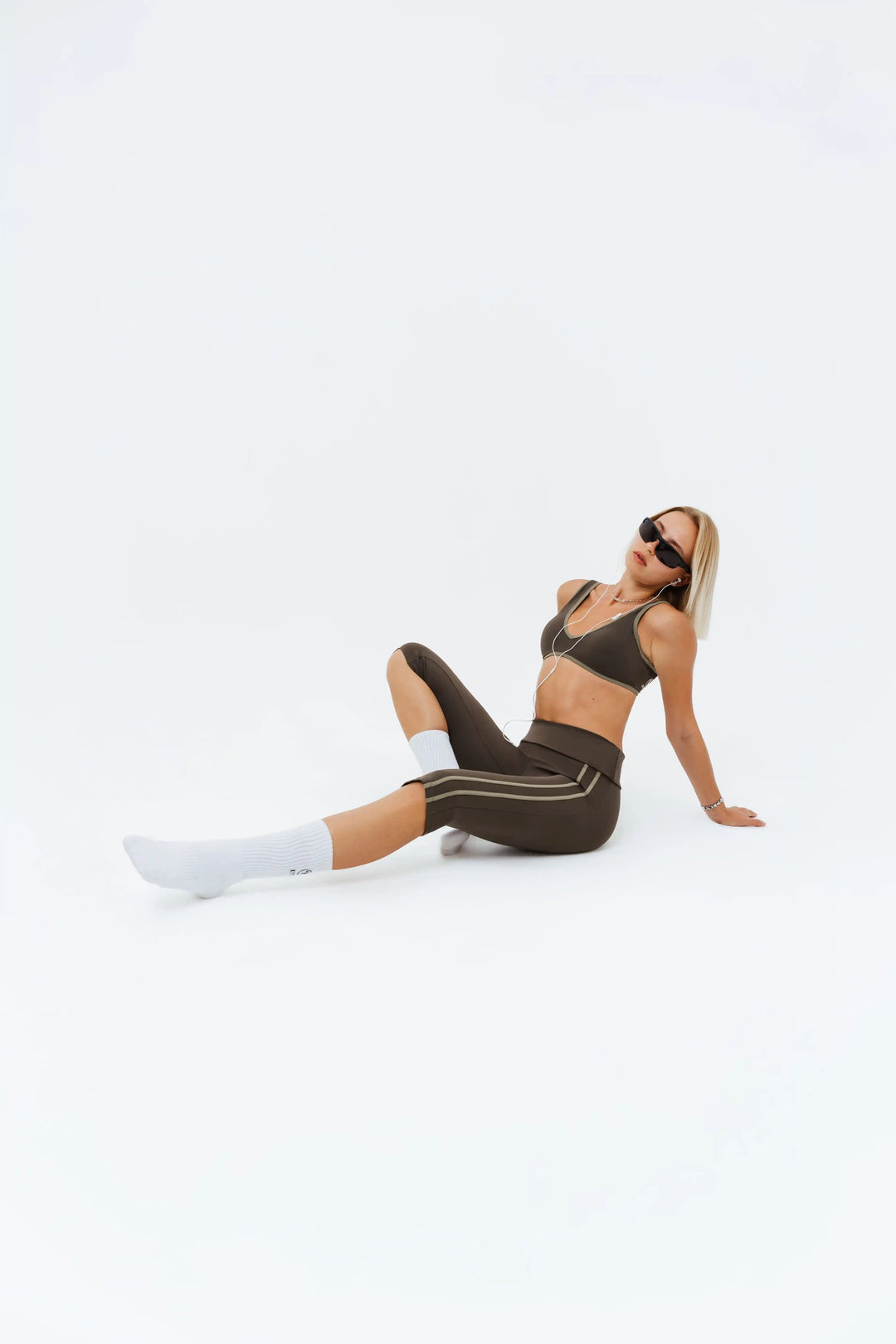Contrast Foldover Capri Leggings Kitty Activewear