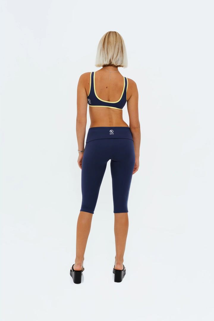 Contrast Foldover Capri Leggings Kitty Activewear